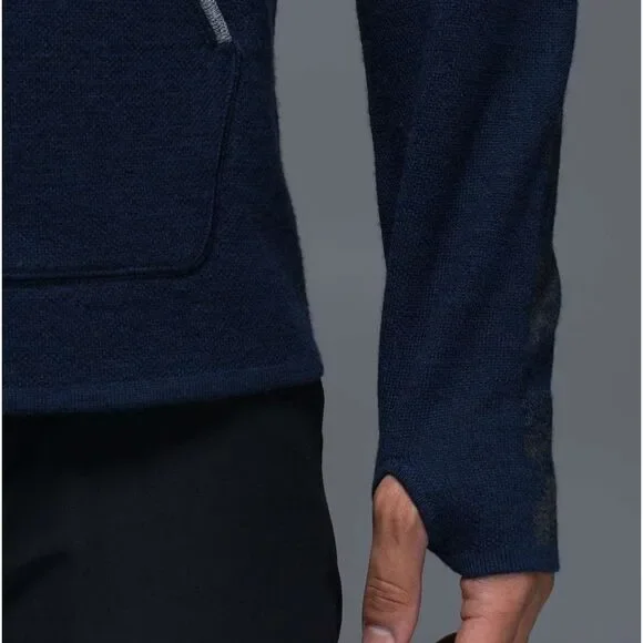 Lululemon Merino Wool Transit Hoodie in Heathered Deep Navy Size Size Large - Picture 6 of 11